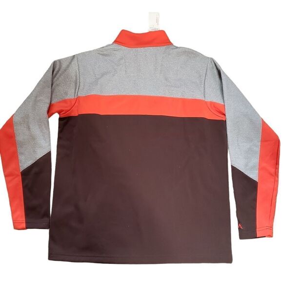 NWT ANTIGUA Mighty Brown Orange Half Zip Up Pullover Long Sleeve Top MEDIUM - Picture 5 of 10